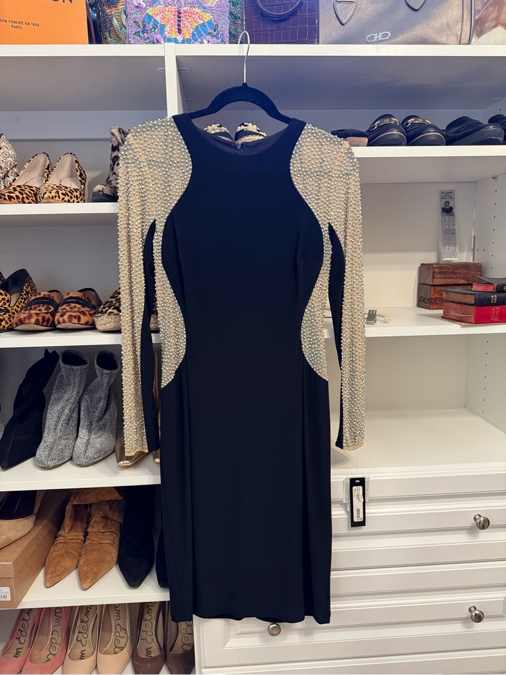 Black and Bedazzled Midi Dress
